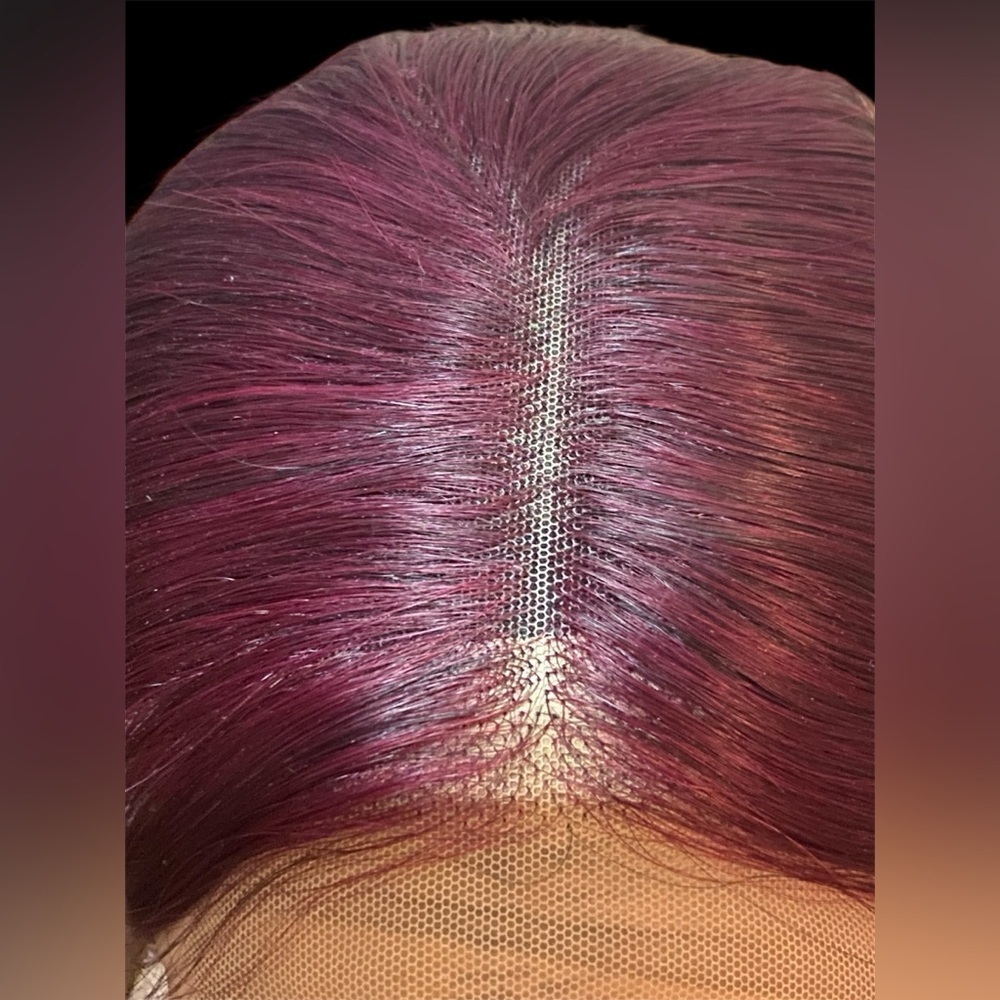 Elegant Burgundy Lace Front Wig - Picture 5 of 9